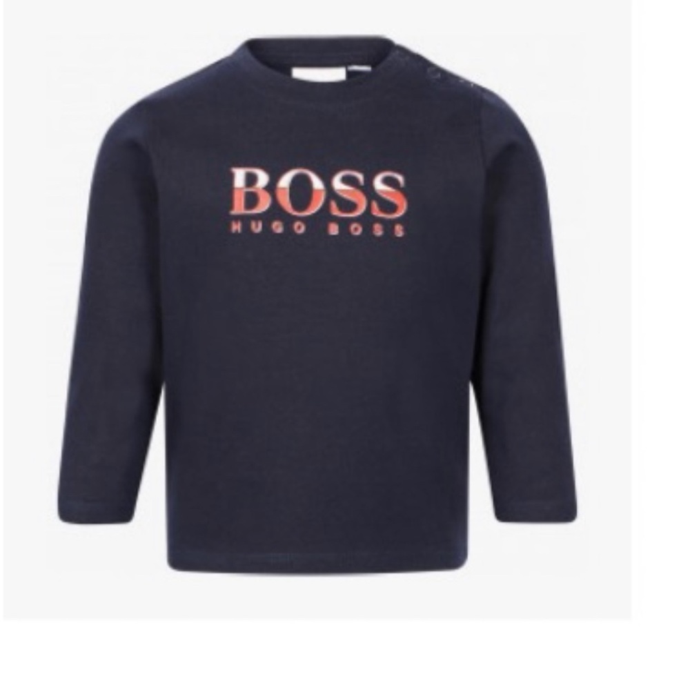 Hugo Boss Kids Navy Long Sleeve Tee